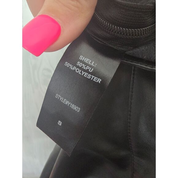 Do+Be Faux Leather Ruffle Skort Small Black Corporate Goth Edgy Y2K Street Style - Picture 3 of 7